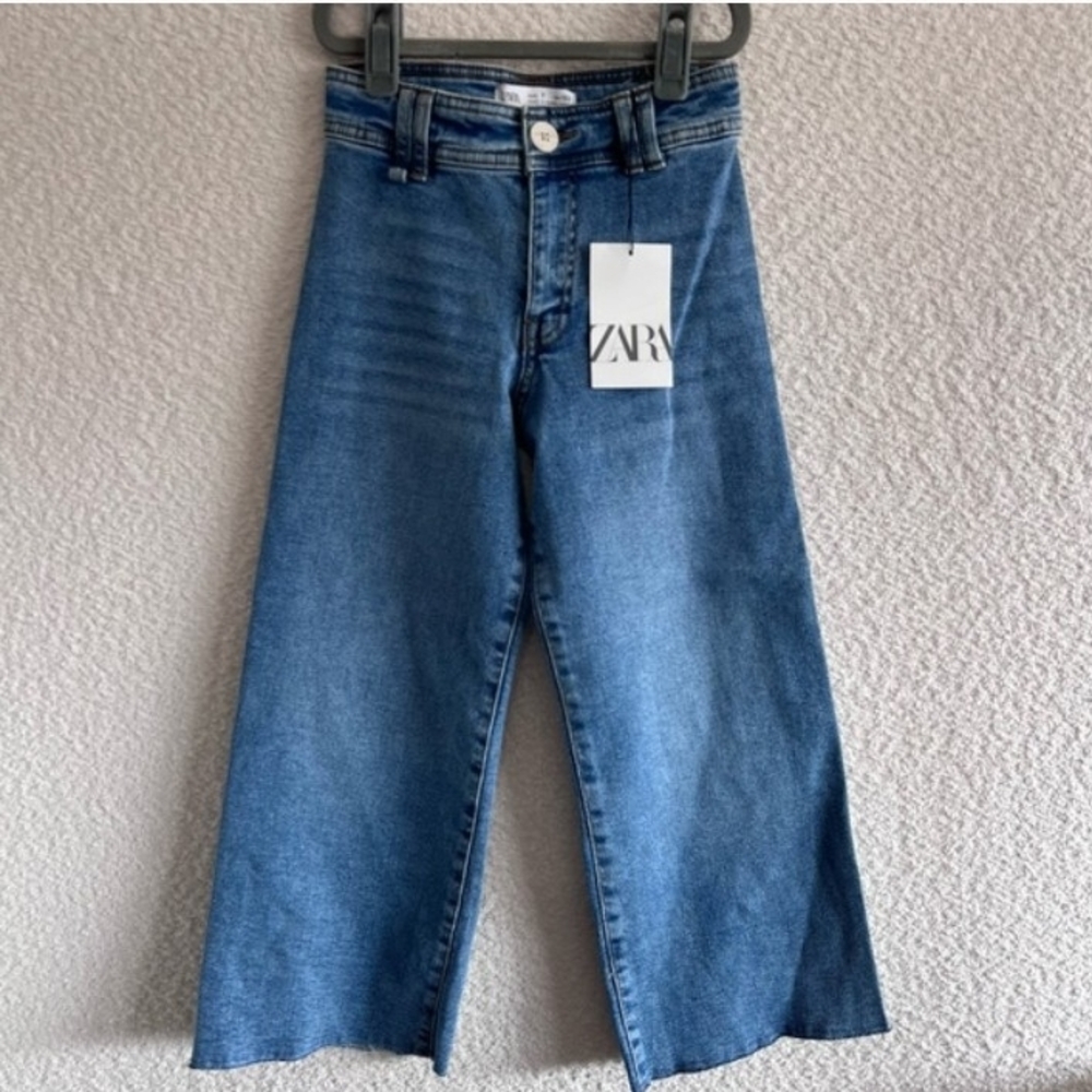 Zara Kids Marine Wide Leg Blue Jeans 6-7 Years